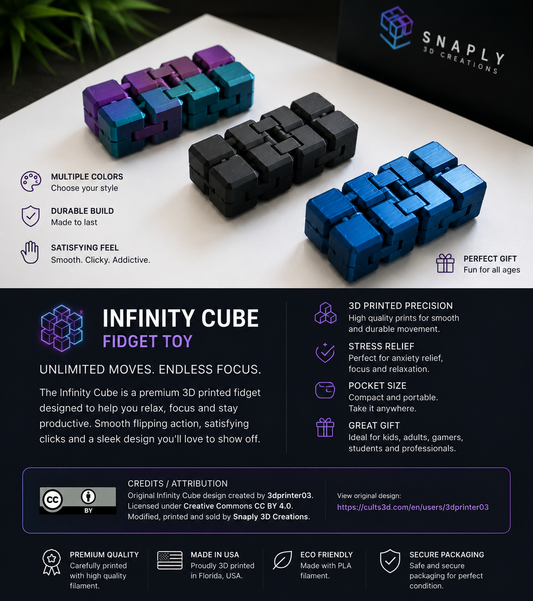 Infinity Cube – Premium 3D Printed Fidget Toy