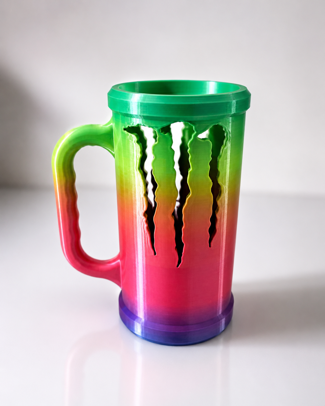 Monster-Inspired 3D Printed Mug – Unique Rainbow Edition