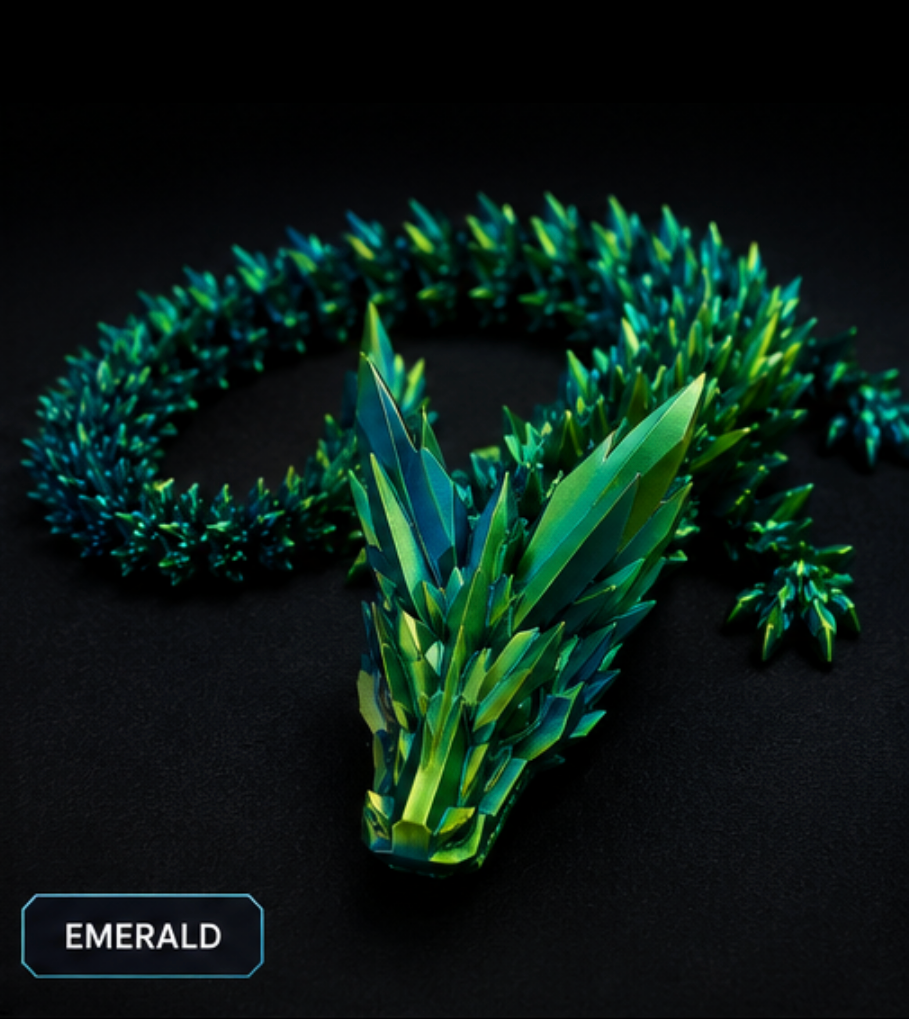 Nebula Crystal Dragon – 18” Articulated Collectible
