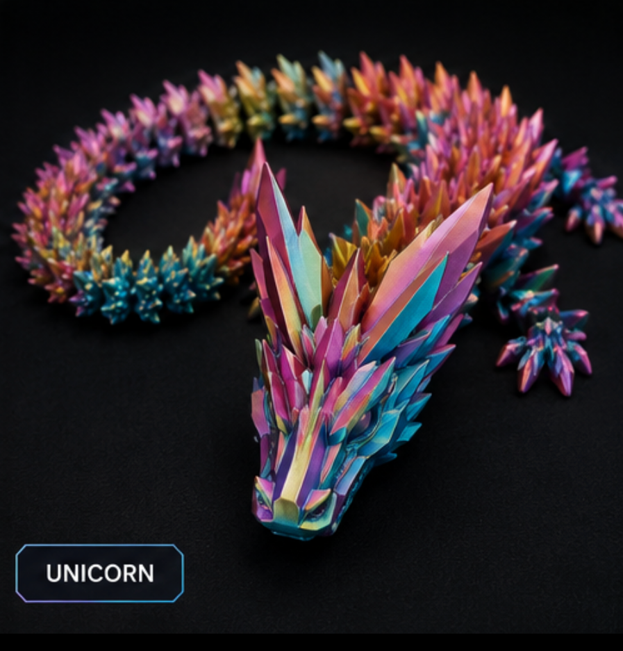 Nebula Crystal Dragon – 18” Articulated Collectible