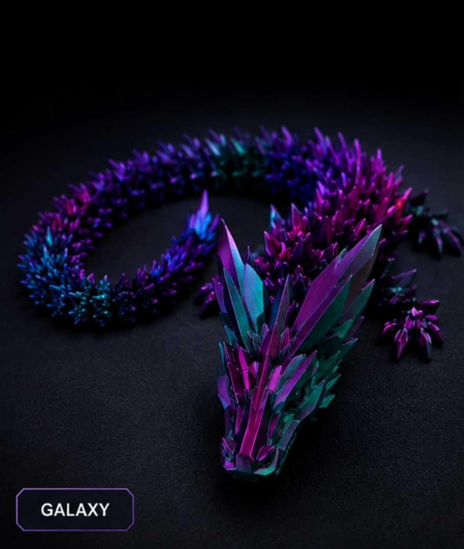 Nebula Crystal Dragon – 18” Articulated Collectible