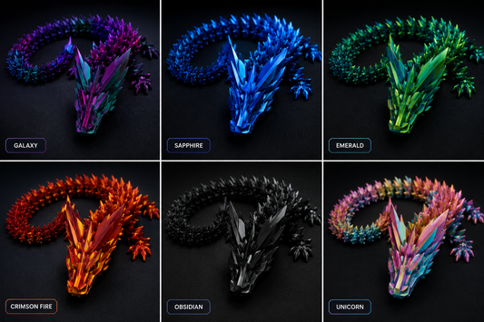 Nebula Crystal Dragon – 18” Articulated Collectible